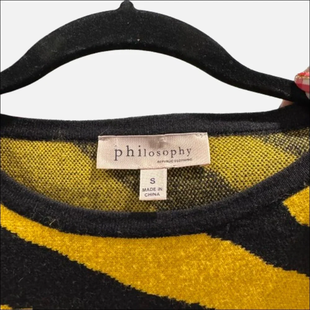 Philosophy Tiger Dolman Sleeve Sweater Black Yellow (Size S) - Picture 7 of 9